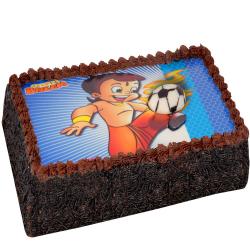 Chota Bheem Cakes - Square Chocolate Chips Photo Cake