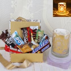 Diwali Gift Items - Diwali Imported Chocolate with Designer Shadow Diya