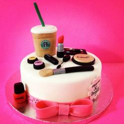 Daughters Day - MakeUp Designer Fondant Cake