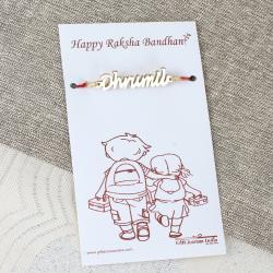 Rakhi Personalized Gifts - Personalized Brother Name Handcarved Rakhi