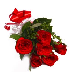 Send Rocking Six Red Roses Wrapped To Faridabad