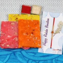 Rakhi With Sweets - Bombay Halwa with Rakhi Gift