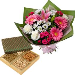 Assorted Flowers - Mix flowers with Dryfruits
