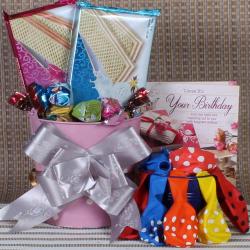 Birthday Gifts for Daughter - Birthday Balloons and waffer Chocolates