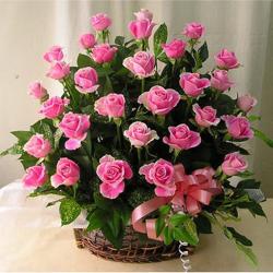 Basket Arrangement - Pink Pearl Roses