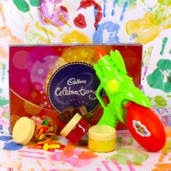 Holi Gift Hampers - Cadbury Celebrations Chocolate with Holi Pichkari for You