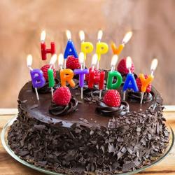 Birthday Gifts Same Day Delivery - Happy Birthday Dark Truffle Chocolate Cake