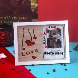 Send Personalized Gift Sparkling Love with Hearts Photo Frame To Solan