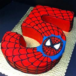 Spiderman Cakes - Spider Man Theme Number shape  Cake
