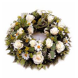 Condolence Flowers - 30 White Flowers Wreath