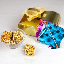 Makar Sankranti - Bengal Gram Chikki Box with Two Small Kites