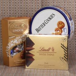 Rakhi with Cookies - Lint Lindor and Butter Cookies