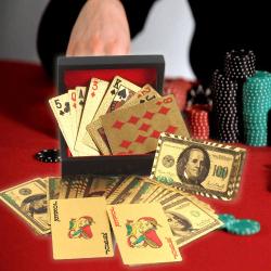 Gifts for Grand Father - Gold Plated Playing Cards Box