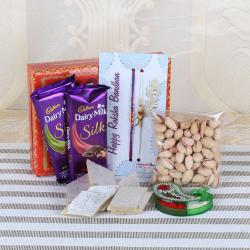 Rakhi With Sweets - Complete Rakhi GIft of Chocolates and Dryfruits for Brother
