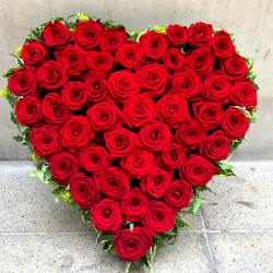 Valentine Heart Shaped Rose Arrangements - 75 Roses Heart Shape Basket