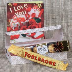 Ferrero Rocher and Toblerone with Love Greeting Card