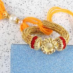 Bhai Bhabhi Rakhis - Golden Glossy Lumba Kada for Bhabhi