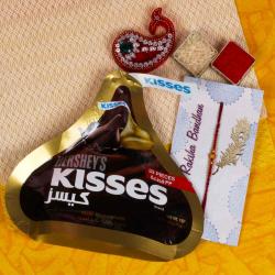 Single Rakhi Combos - Hersheys Kisses Milk Chocolate Rakhi Gift