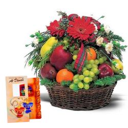Send Diwali Gift Diwali Greeting with Fresh Fruits and Flowers To Tiruchirapalli