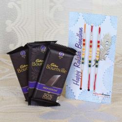 Rakhi Family Set - Set of Three Rakhi With Bournville Chocolate