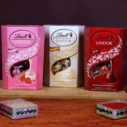 Bhai Dooj Chocolates - Three Lindor Chocolate Treat on Bhaidooj