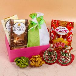 Diwali Chocolates - Best Gift Box of Diwali Door Hanging Fererro Rocher Chocolates with Flavourful Cashew Nut