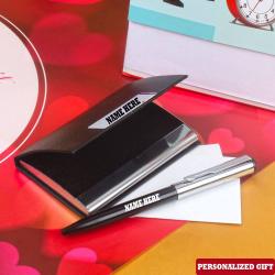 Send Personalized Card holder with Pen To Coimbatore