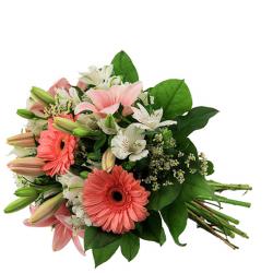 Gerberas - Pretty Bouquet of White and Pink Flowers