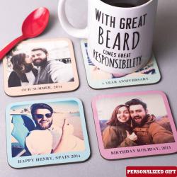 Personalized Desk Accessories - Personalized Photo Tea Coaster