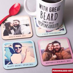 Personalized Gift Hampers for Him - Personalized Photo Tea Coaster