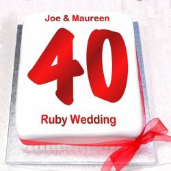Personalized Cakes - Ruby Wedding Anniversary Cake