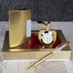 Congratulations Gifts for Him - Pen with Card Holder in Gold Plated