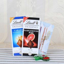 Rakhi to Canada - Lindt Excellence Chocolates with Two Stunning Rakhi Collection - Canada