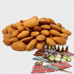 Diwali Gifts to Visakhapatnam - Pack of Almond with Diwali Fire Cracker