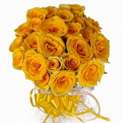 Birthday Gifts For Friend - Two Dozen Yellow Color Roses Bouquet