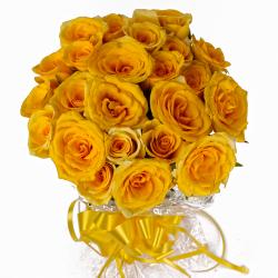 Gifts For Friends - Two Dozen Yellow Color Roses Bouquet