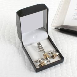 Anniversary Gifts Best Sellers - Precious Diamonds Cufflinks with Tie Pin