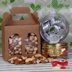 Bhai Dooj Gift Hampers - Coin Chocolates with Dryfruit for Bhaidooj Gift