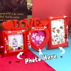 Personalized Photo Cushions - Love Trio Photos Frame