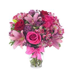 Mix Flowers - Exotic Red and Pink Flower Vase