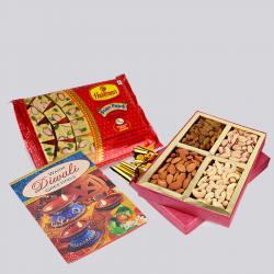 Send Diwali Gift Soan Papdi and Assorted Dryfruits with Diwali Card To Bokaro