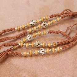 Send Rakhi Gift Fascinating Five Wooden Beads Rakhi Combo To Delhi