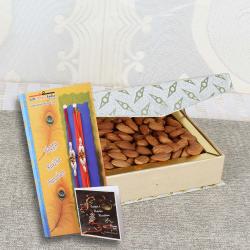Rakhi With Dry Fruits -  Almond Box with Rakhi