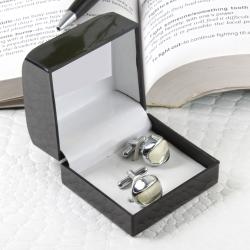 Belts and Cufflinks - White Oval Stone Cufflinks