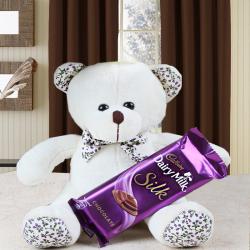 Gift Hampers Express Delivery - Dairy Milk Silk with Cute Teddy Bear
