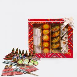 Assorted Sweet with Diwali Fire Cracker