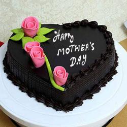 Mothers Day Express Gifts Delivery - Mothers Day Heart Shape Chocolate Cake