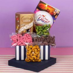 Diwali Chocolates - Diwali Assorted Cashews with Lindor Combo