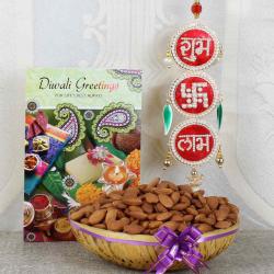 Diwali Gifts Citywise - Shubh Labh Hanging with Almond and Greeting Card