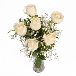 Gifts for Clients - White Roses in a Vase